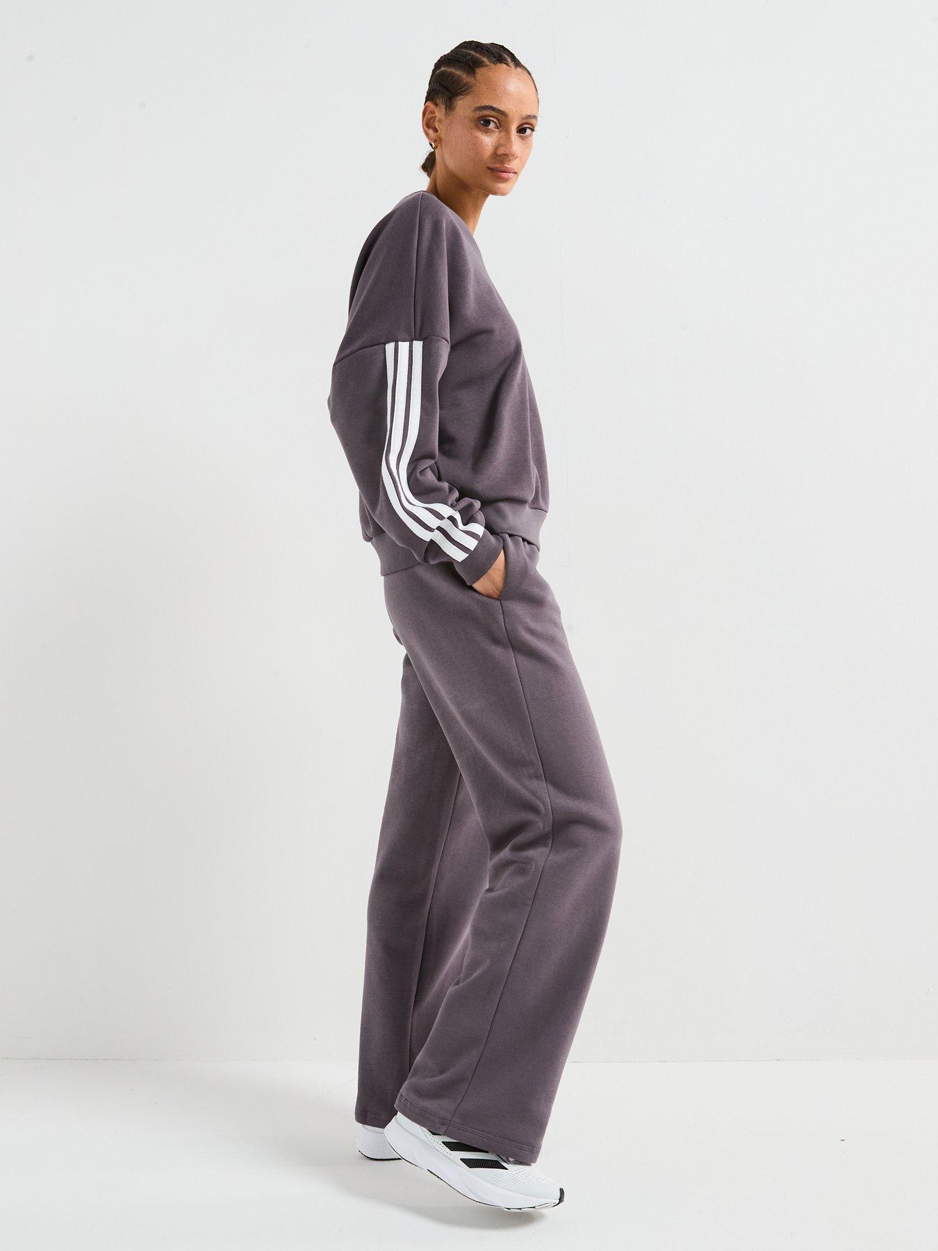  image of adidas-sportswear-womens-essentials-3-stripes-french-terry-sweatshirt-dark-grey