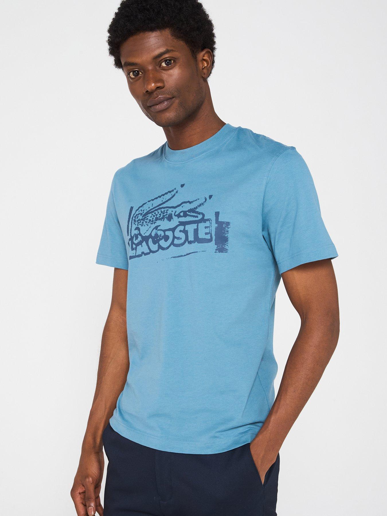 undefined Classic Fit Front Print Cotton Jersey T-Shirt - Blue