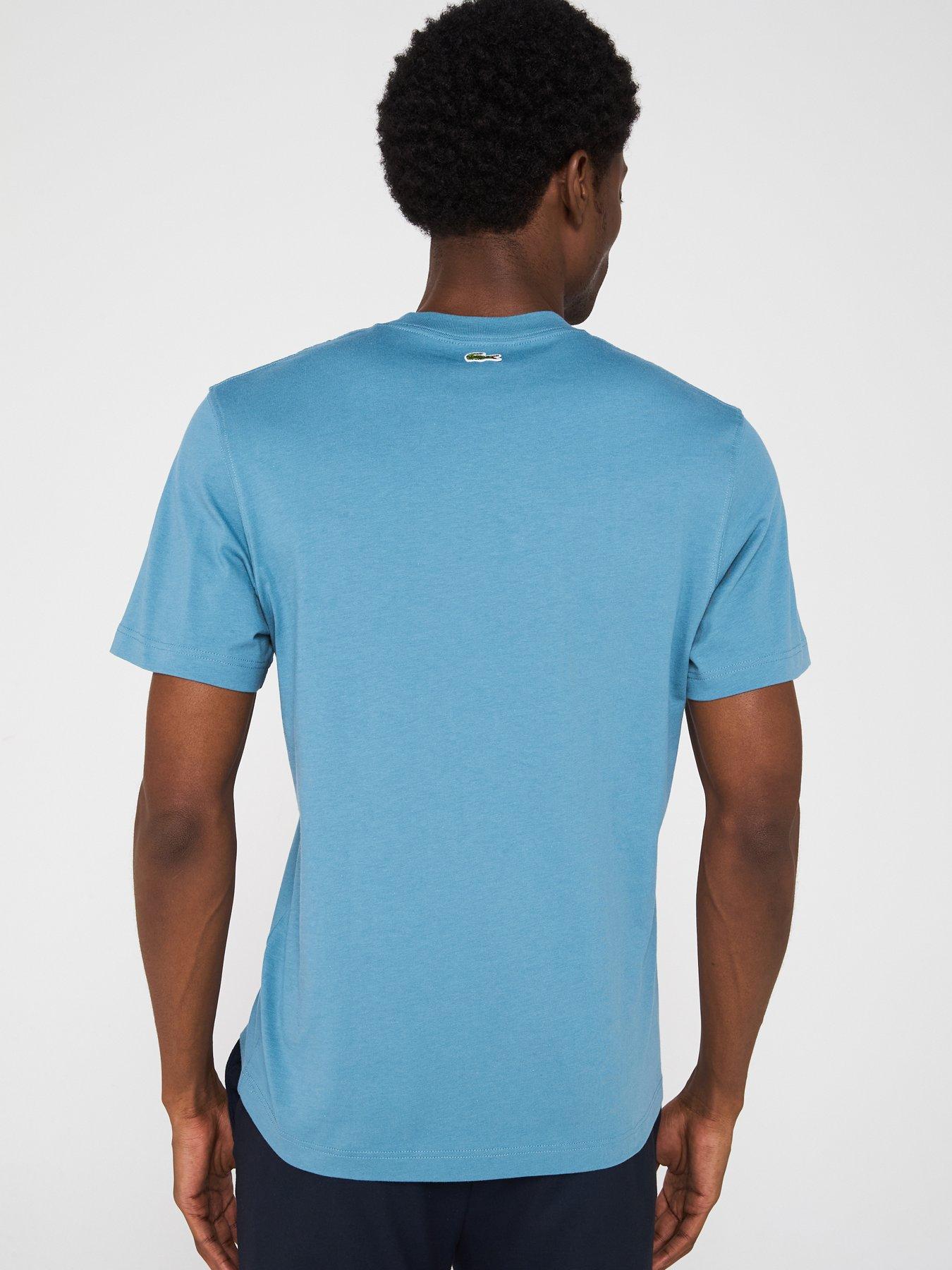  image of lacoste-classic-fit-front-print-cotton-jersey-t-shirt-blue