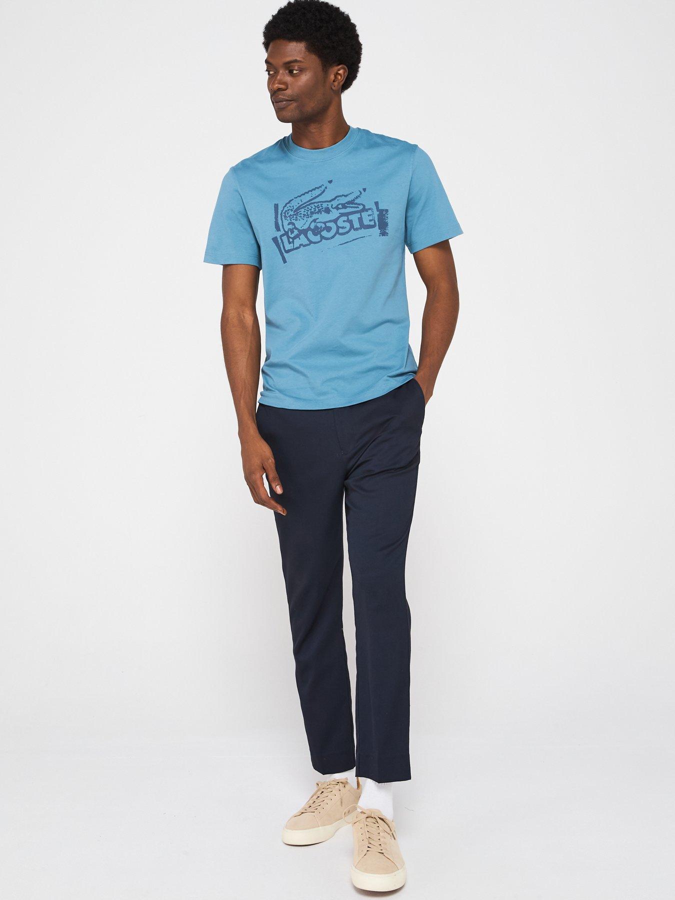  image of lacoste-classic-fit-front-print-cotton-jersey-t-shirt-blue