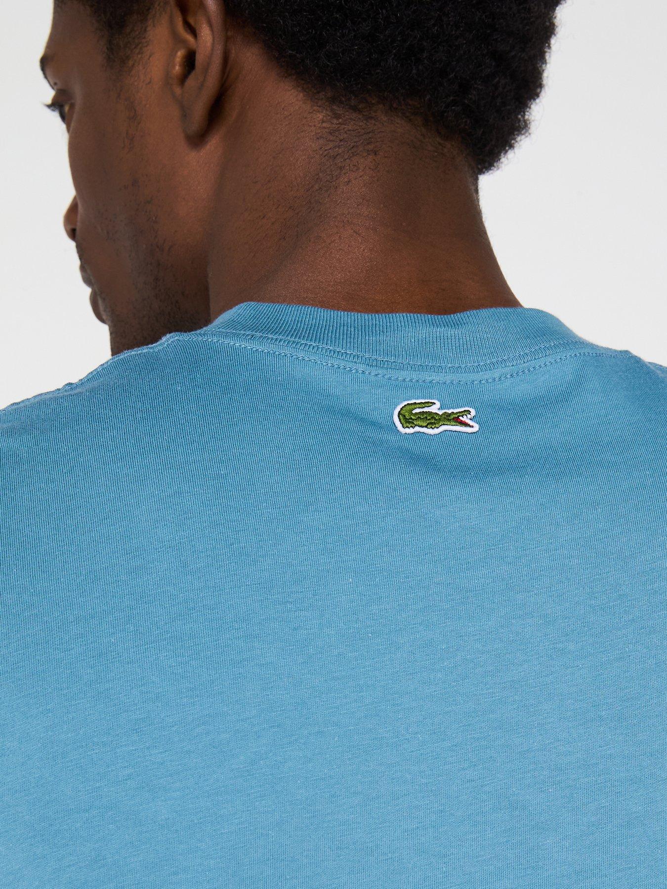  image of lacoste-classic-fit-front-print-cotton-jersey-t-shirt-blue