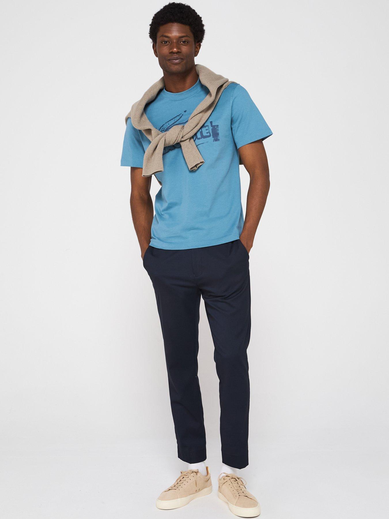  image of lacoste-classic-fit-front-print-cotton-jersey-t-shirt-blue