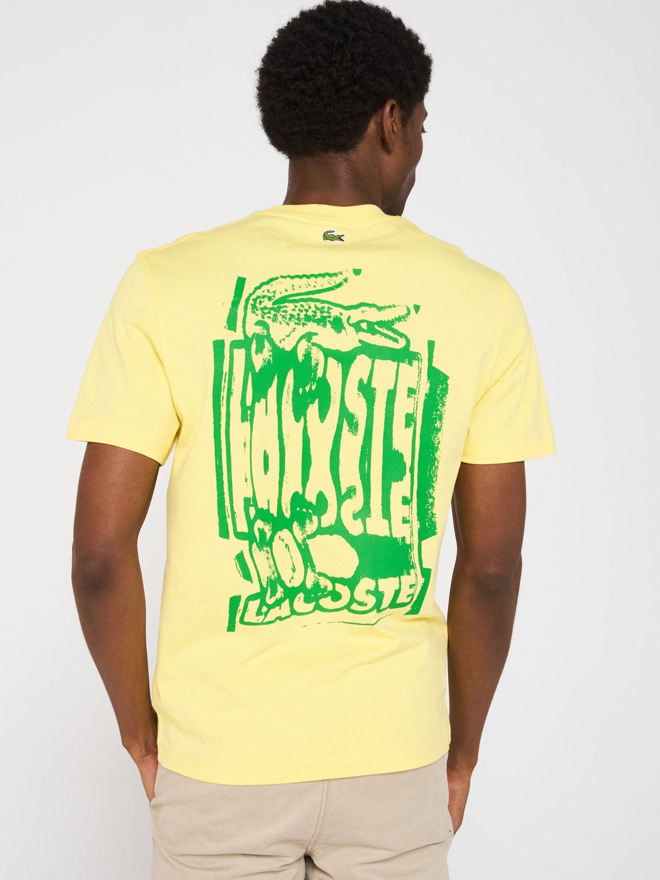  image of lacoste-classic-fit-back-print-t-shirt-yellow