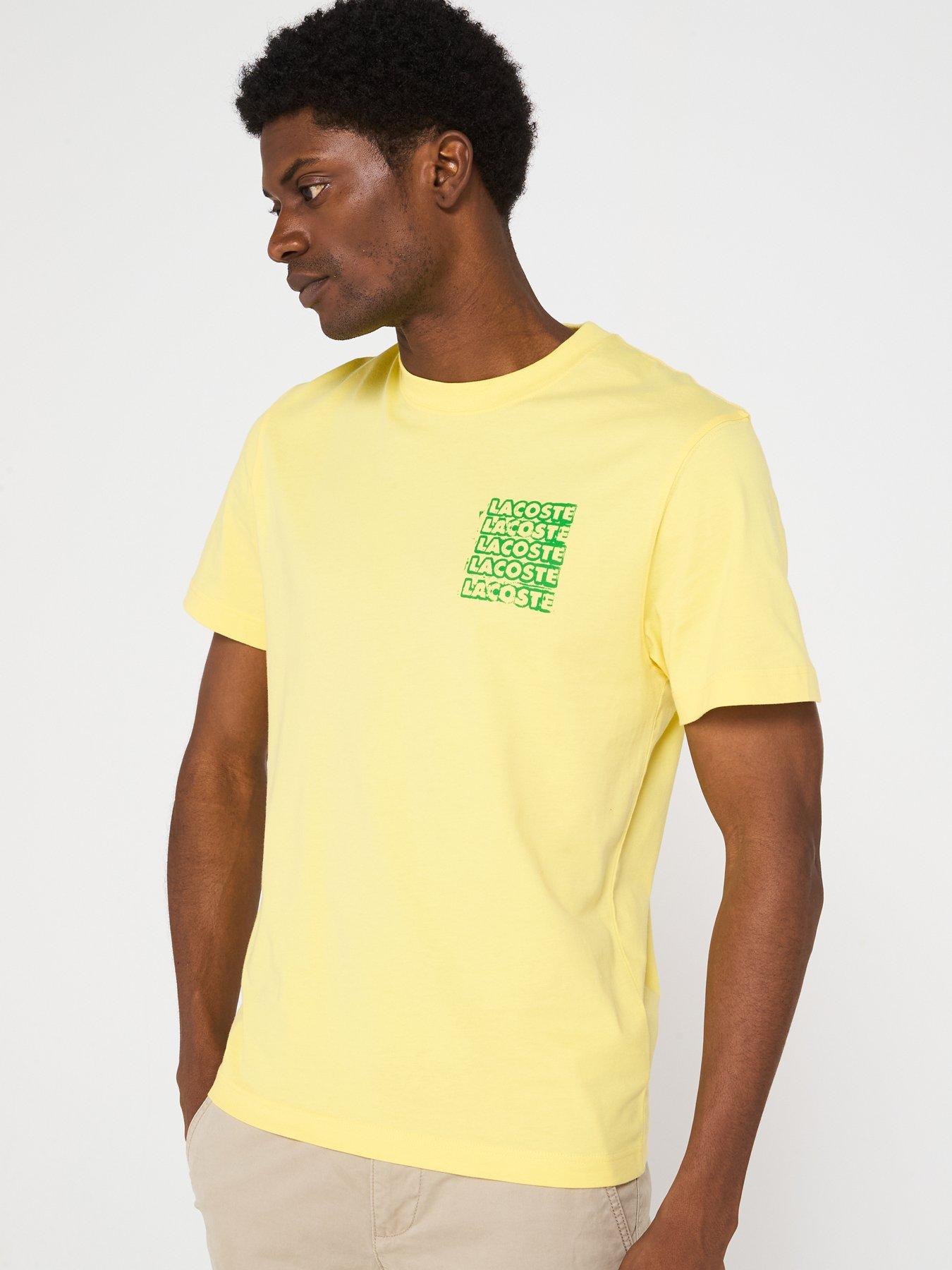  image of lacoste-classic-fit-back-print-t-shirt-yellow