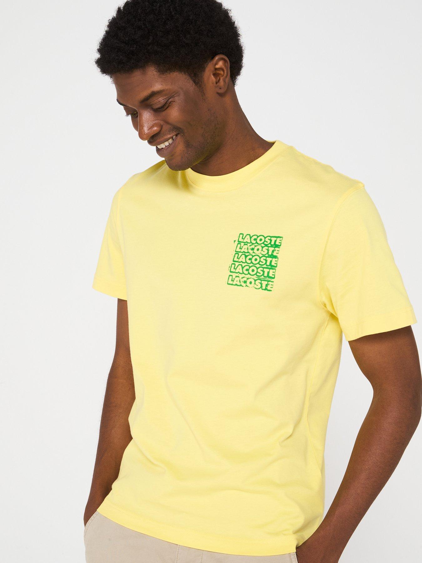  image of lacoste-classic-fit-back-print-t-shirt-yellow