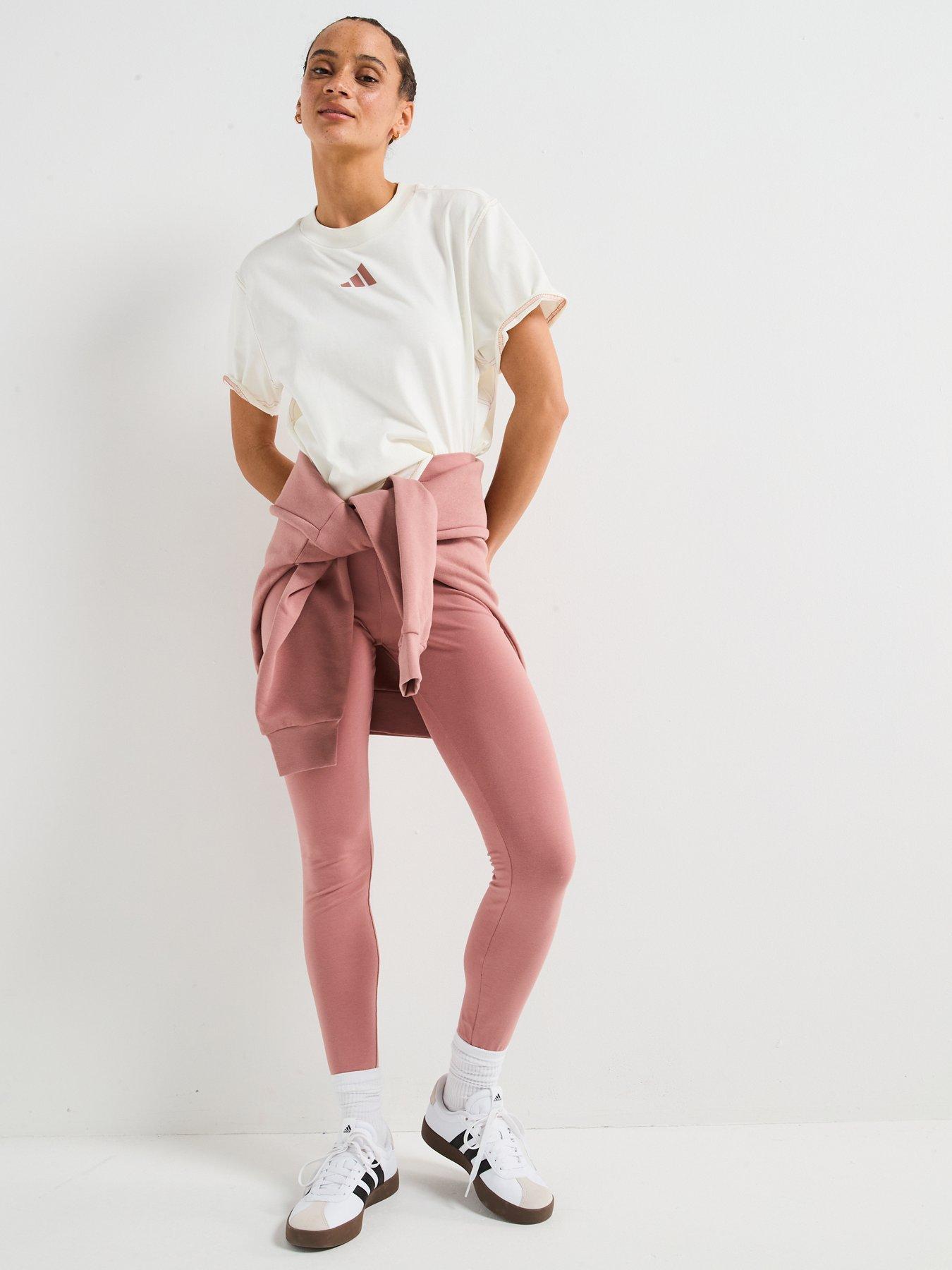  image of adidas-sportswear-womens-essentials-linear-cotton-leggings-red