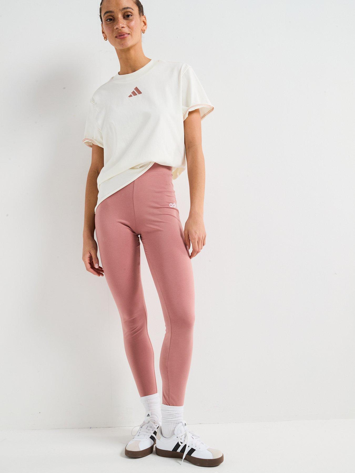  image of adidas-sportswear-womens-essentials-linear-cotton-leggings-red