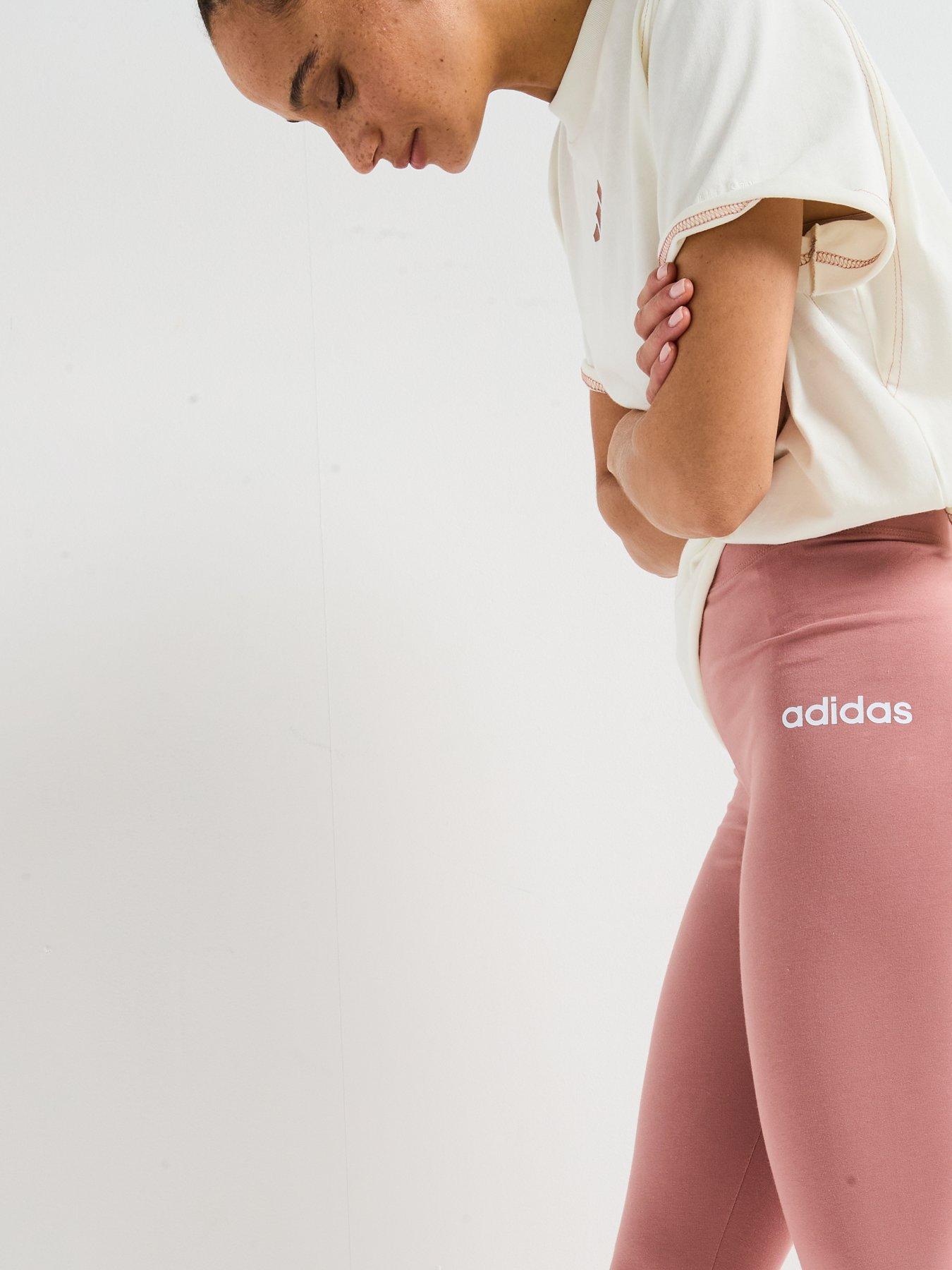  image of adidas-sportswear-womens-essentials-linear-cotton-leggings-red