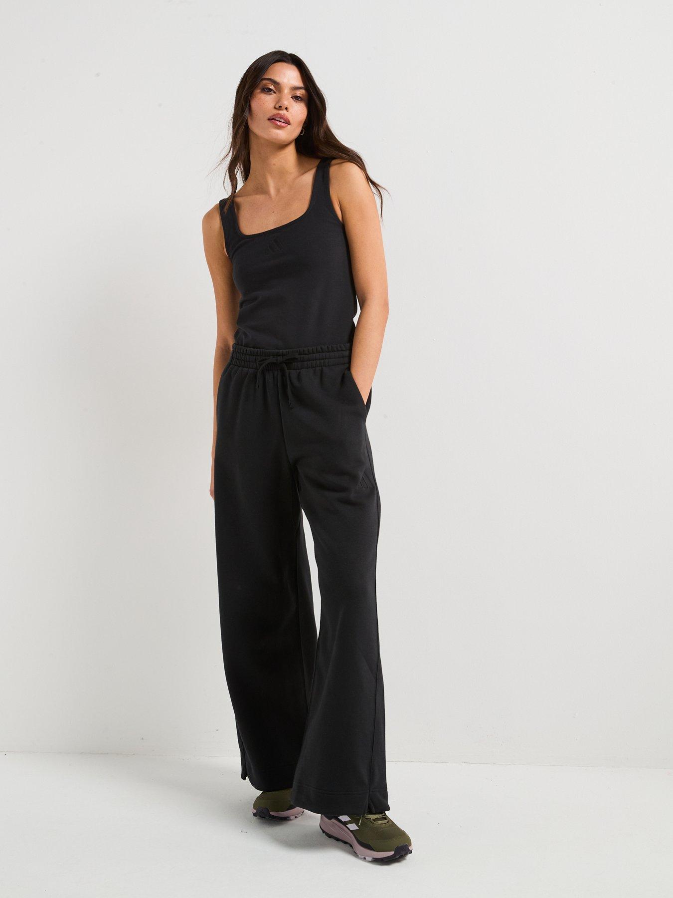 adidas Sportswear Women's All SZN Fleece Wide-Leg Pants - Black