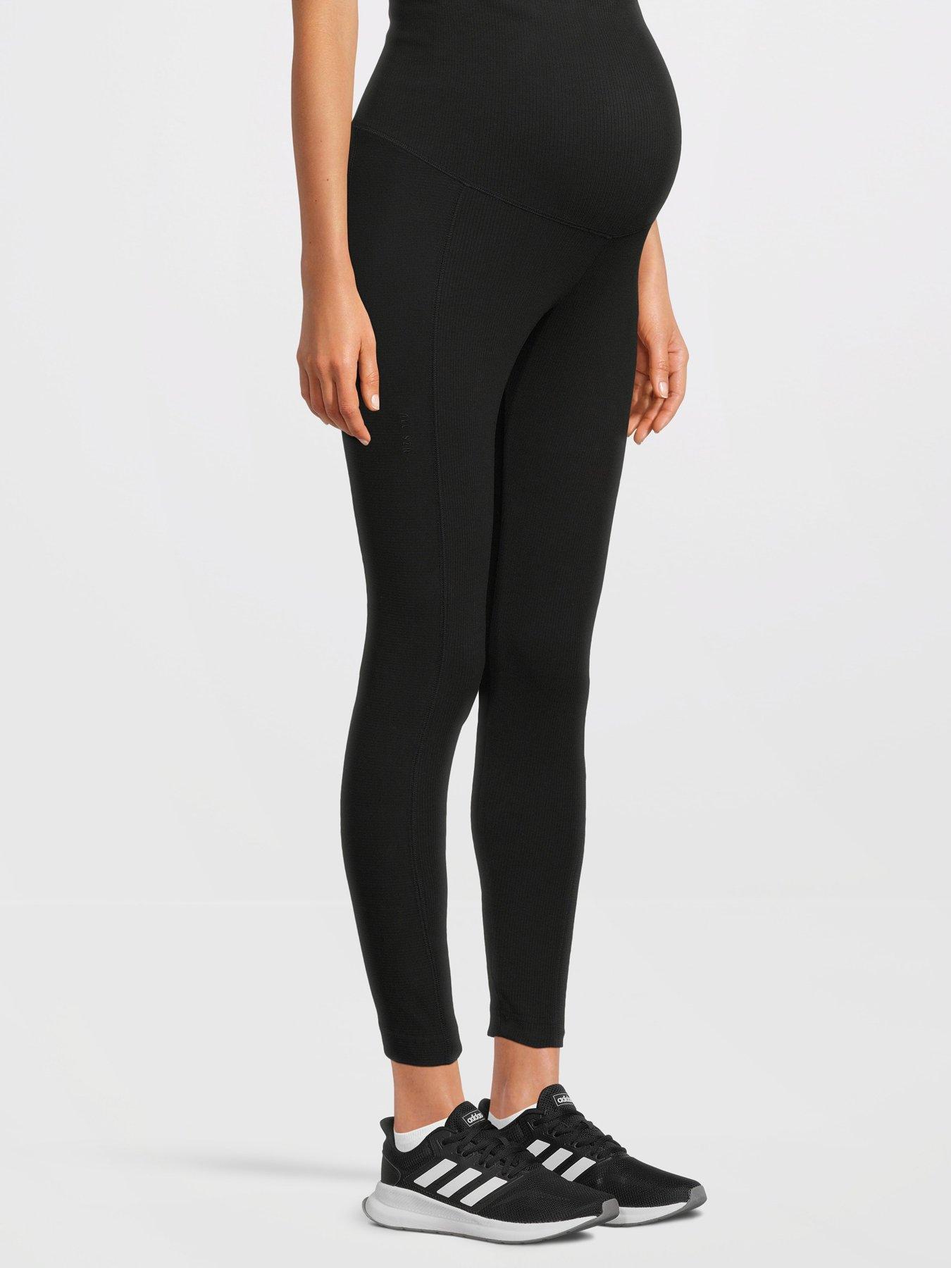 undefined Women's Maternity Rib High Waisted 7/8 Leggings - Black