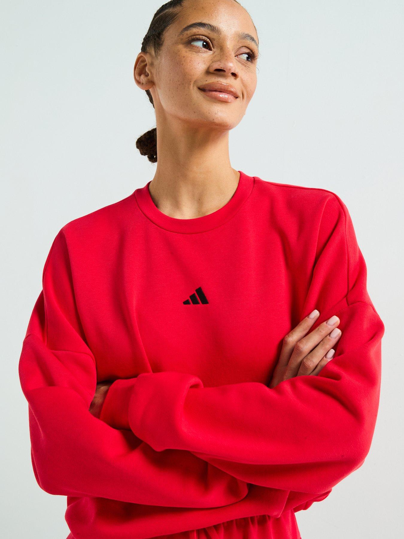  image of adidas-sportswear-womens-essentials-feelcozy-sweatshirt-red