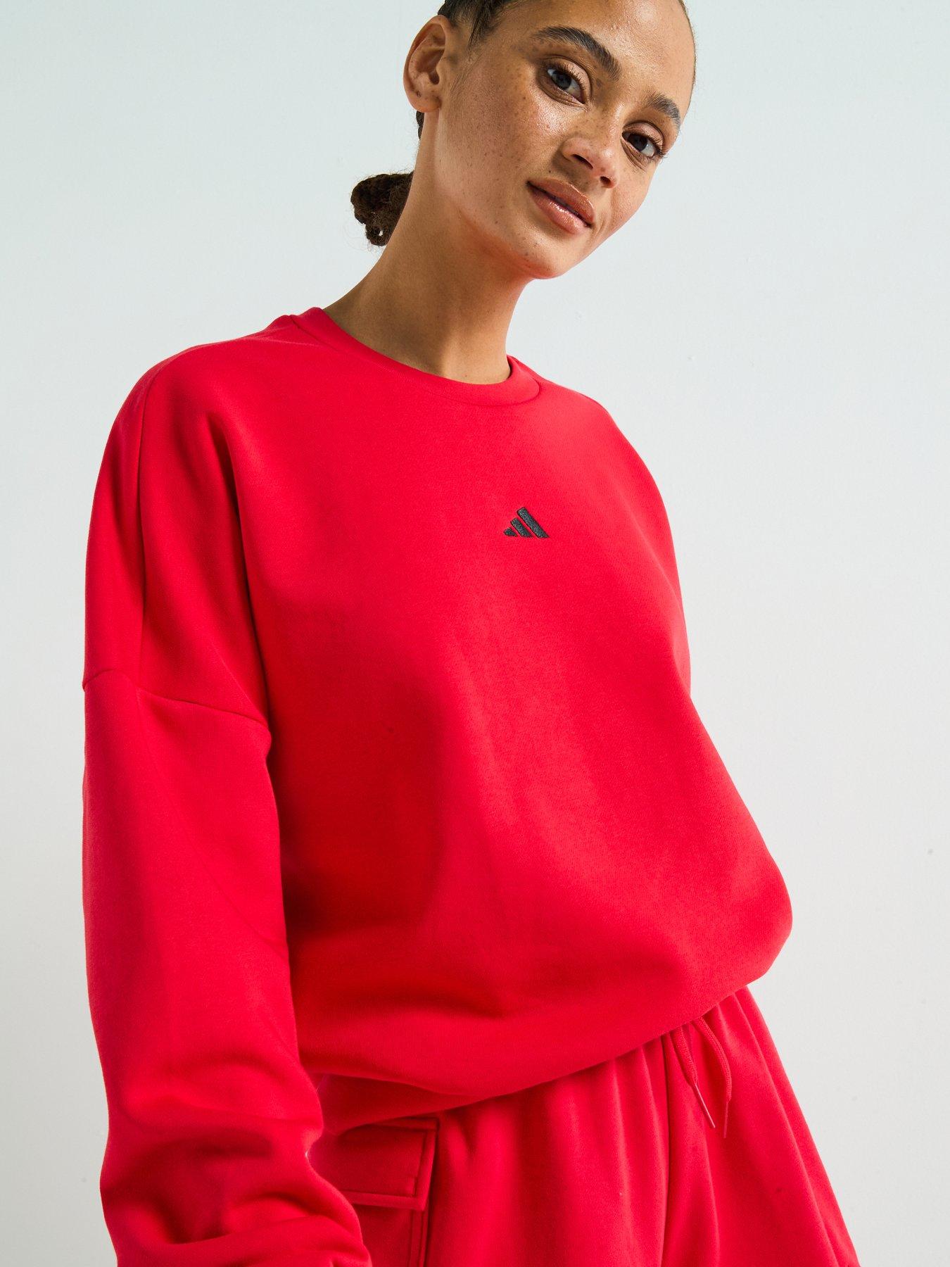  image of adidas-sportswear-womens-essentials-feelcozy-sweatshirt-red