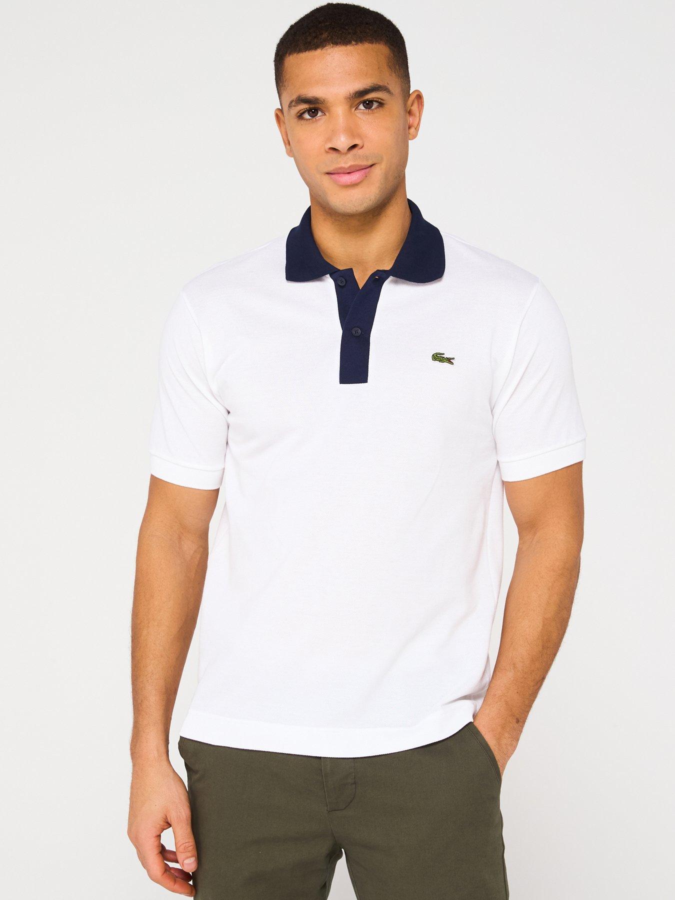 undefined L12.12 Classic Fit Contrast Collar Piqué Polo Shirt - White