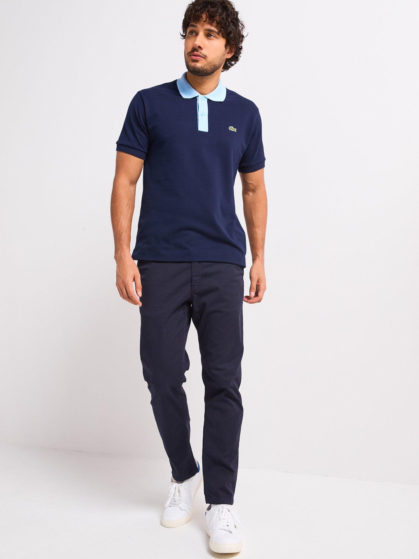  image of lacoste-l1212-classic-fit-contrast-collar-piqueacute-polo-shirt-navy