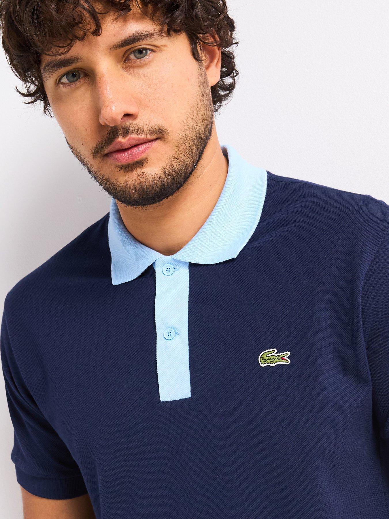  image of lacoste-l1212-classic-fit-contrast-collar-piqueacute-polo-shirt-navy
