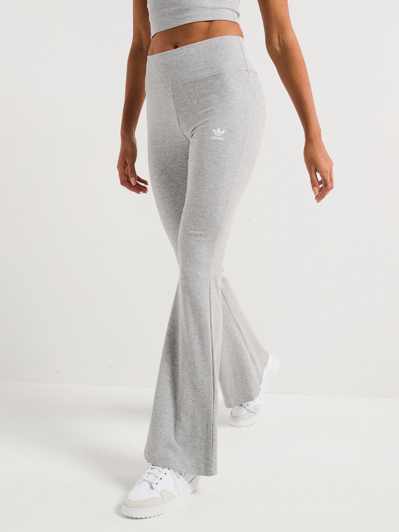 adidas Originals Womens Essentials Rib Flared Leggings - Grey