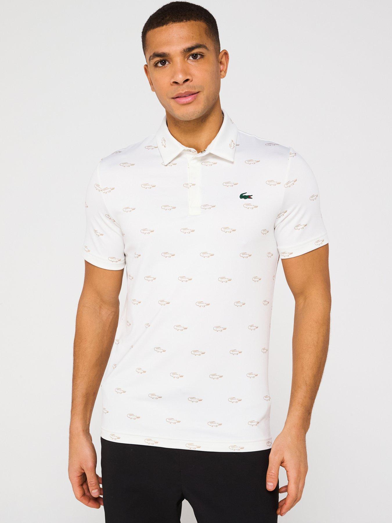  image of lacoste-regular-fit-croc-print-golf-polo-shirt-cream