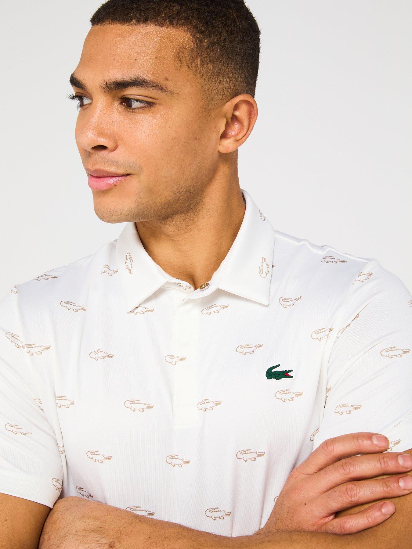  image of lacoste-regular-fit-croc-print-golf-polo-shirt-cream
