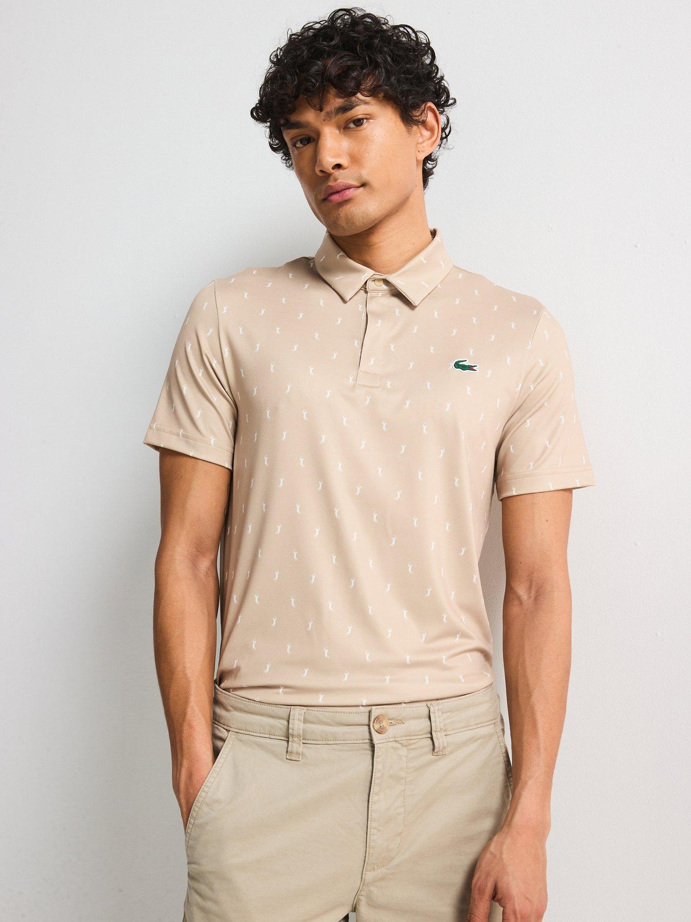 undefined Regular Fit Printed Golf Polo Shirt - Beige