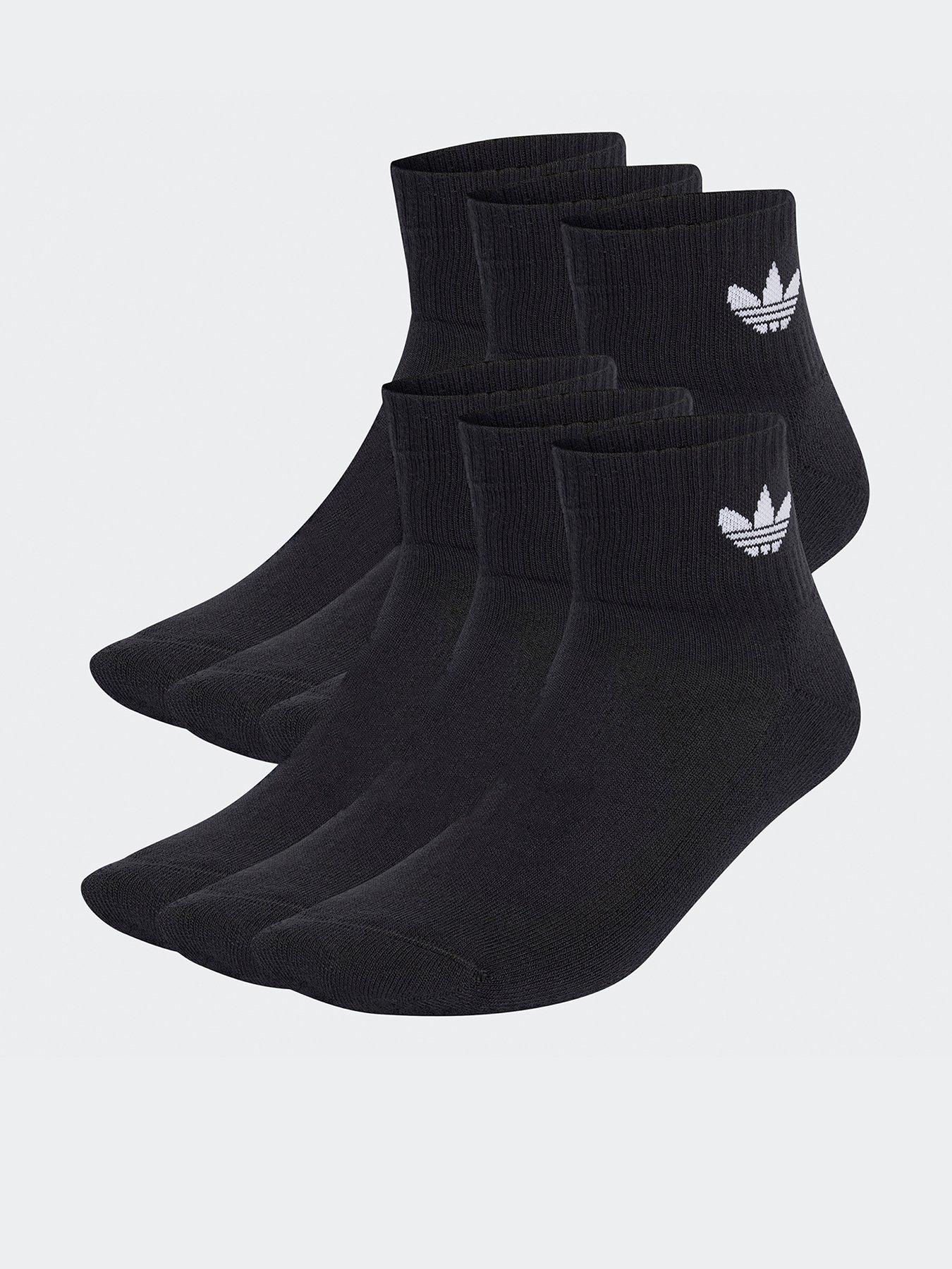 undefined Womens Mid Ankle Socks 6 Pairs - Black