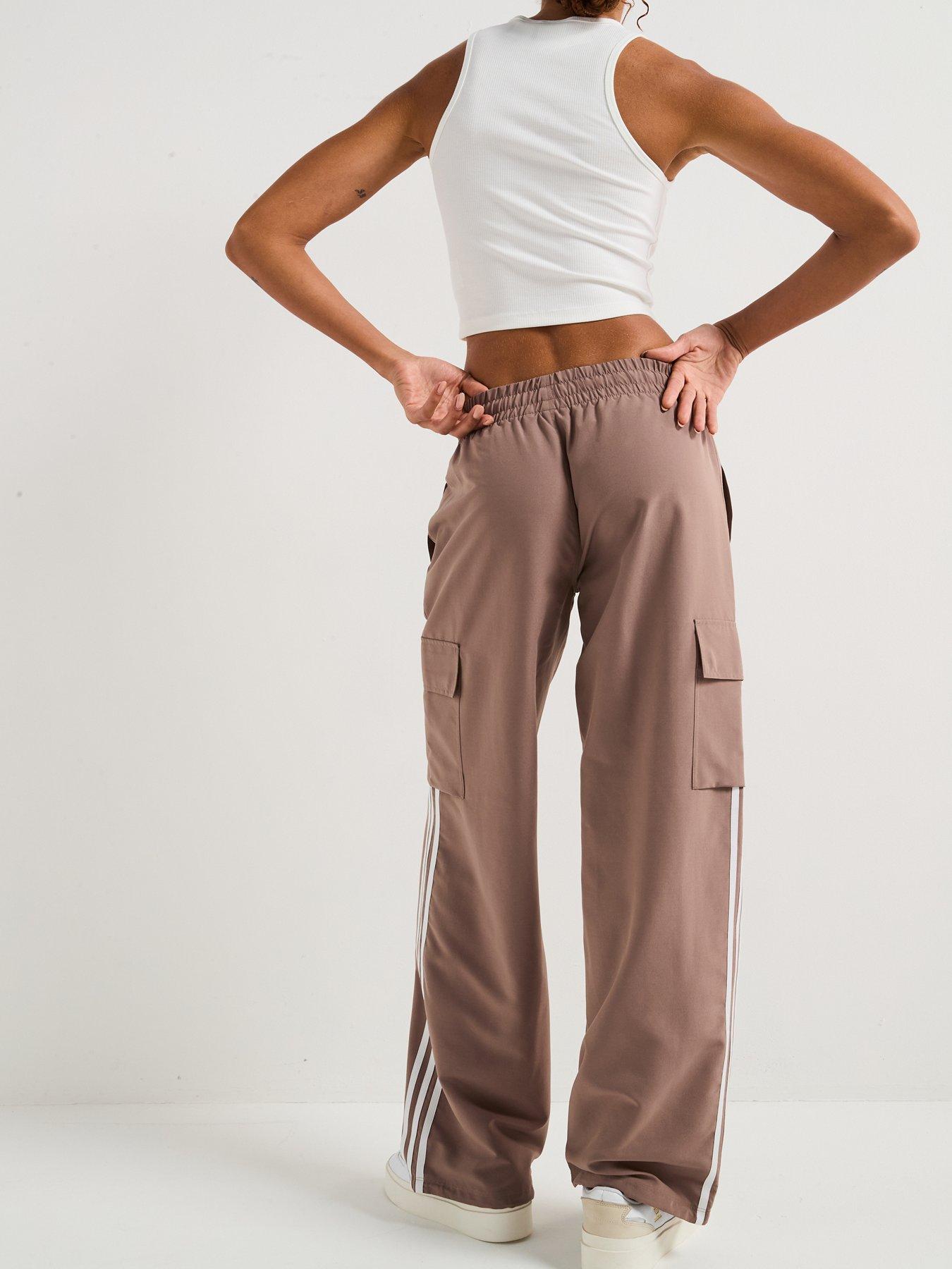  image of adidas-originals-womens-3-stripes-cargo-tracksuit-bottoms-brown
