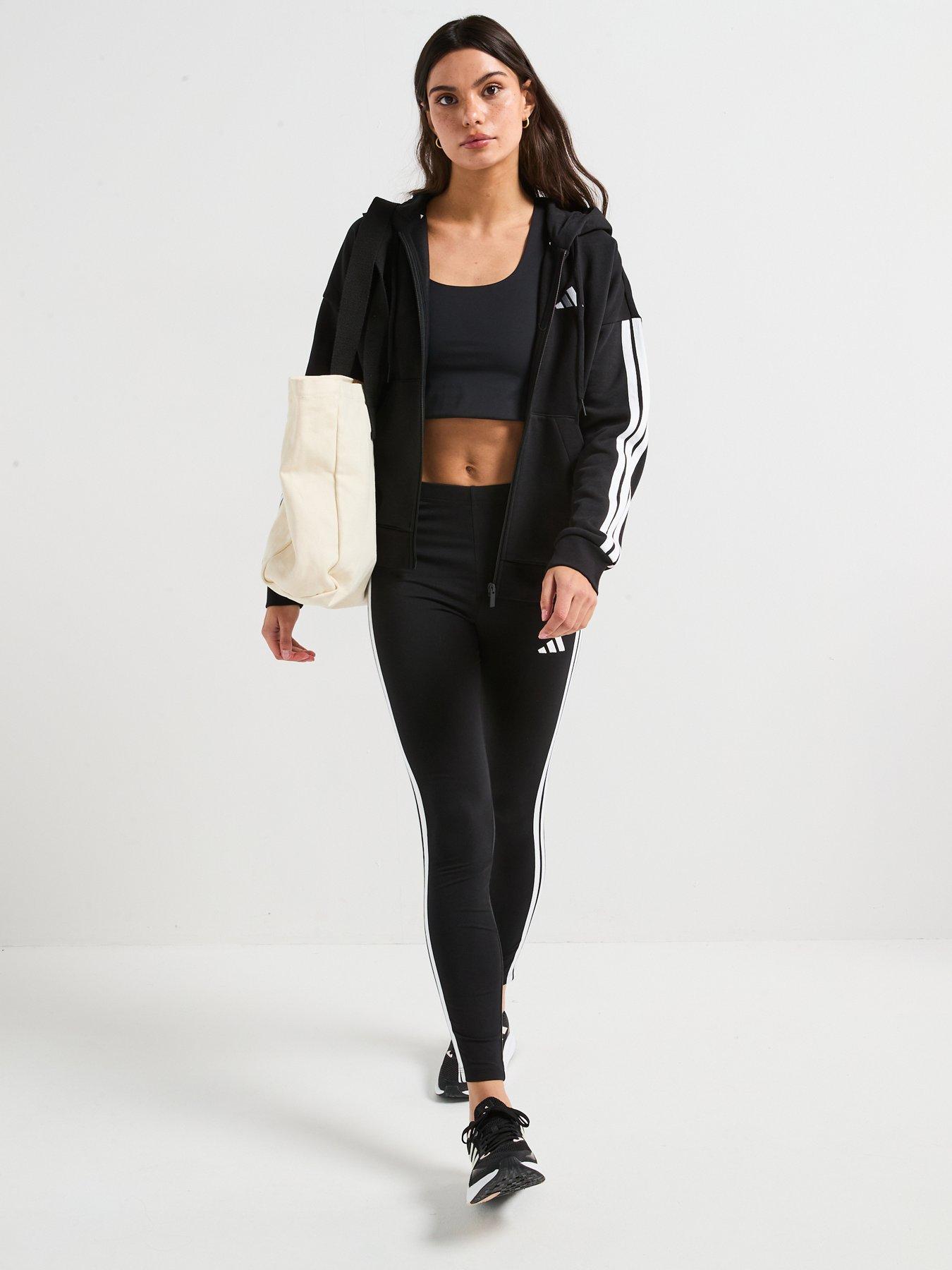  image of adidas-sportswear-womens-essentials-3-stripes-cotton-leggings-black