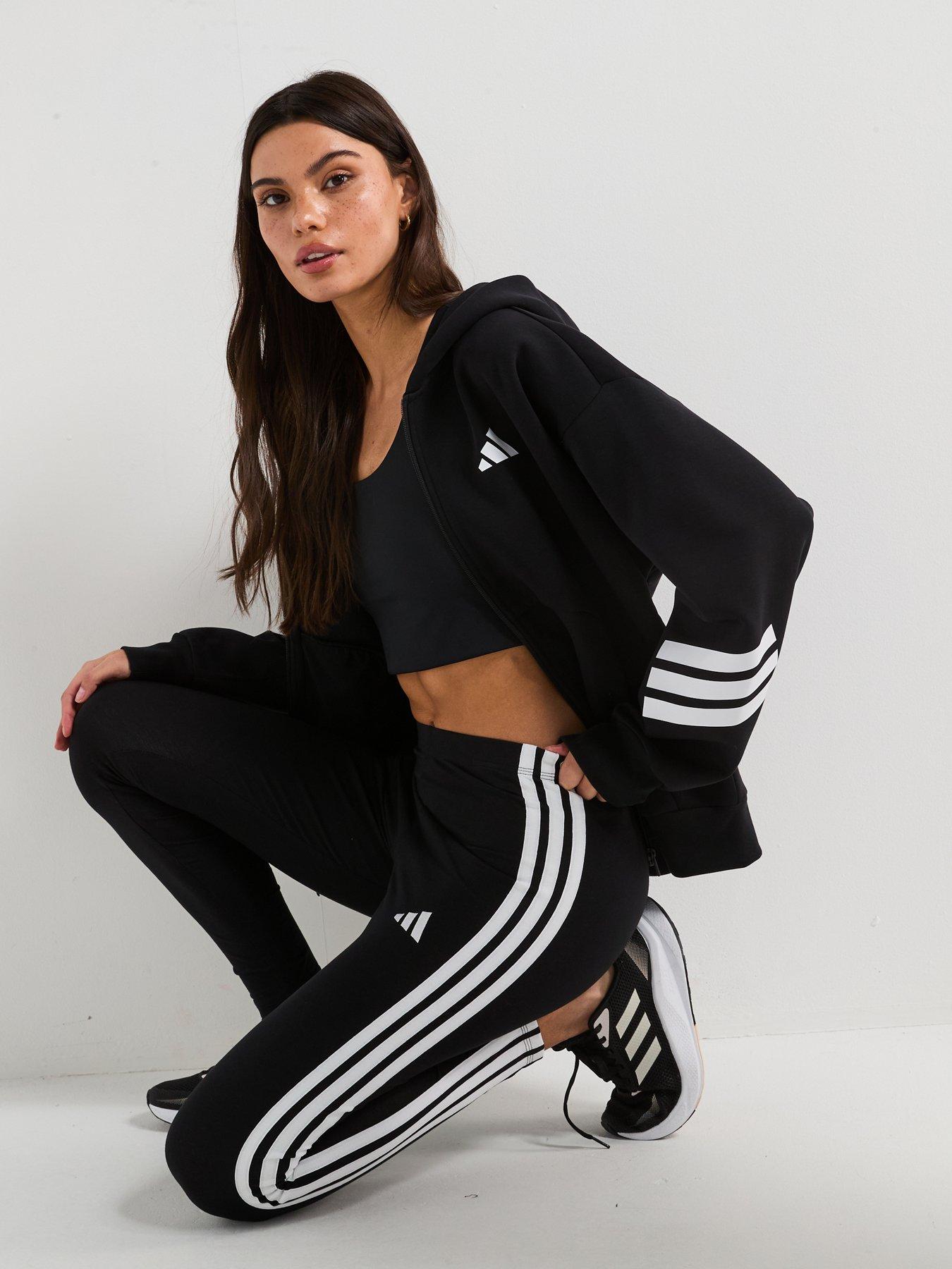  image of adidas-sportswear-womens-essentials-3-stripes-cotton-leggings-black