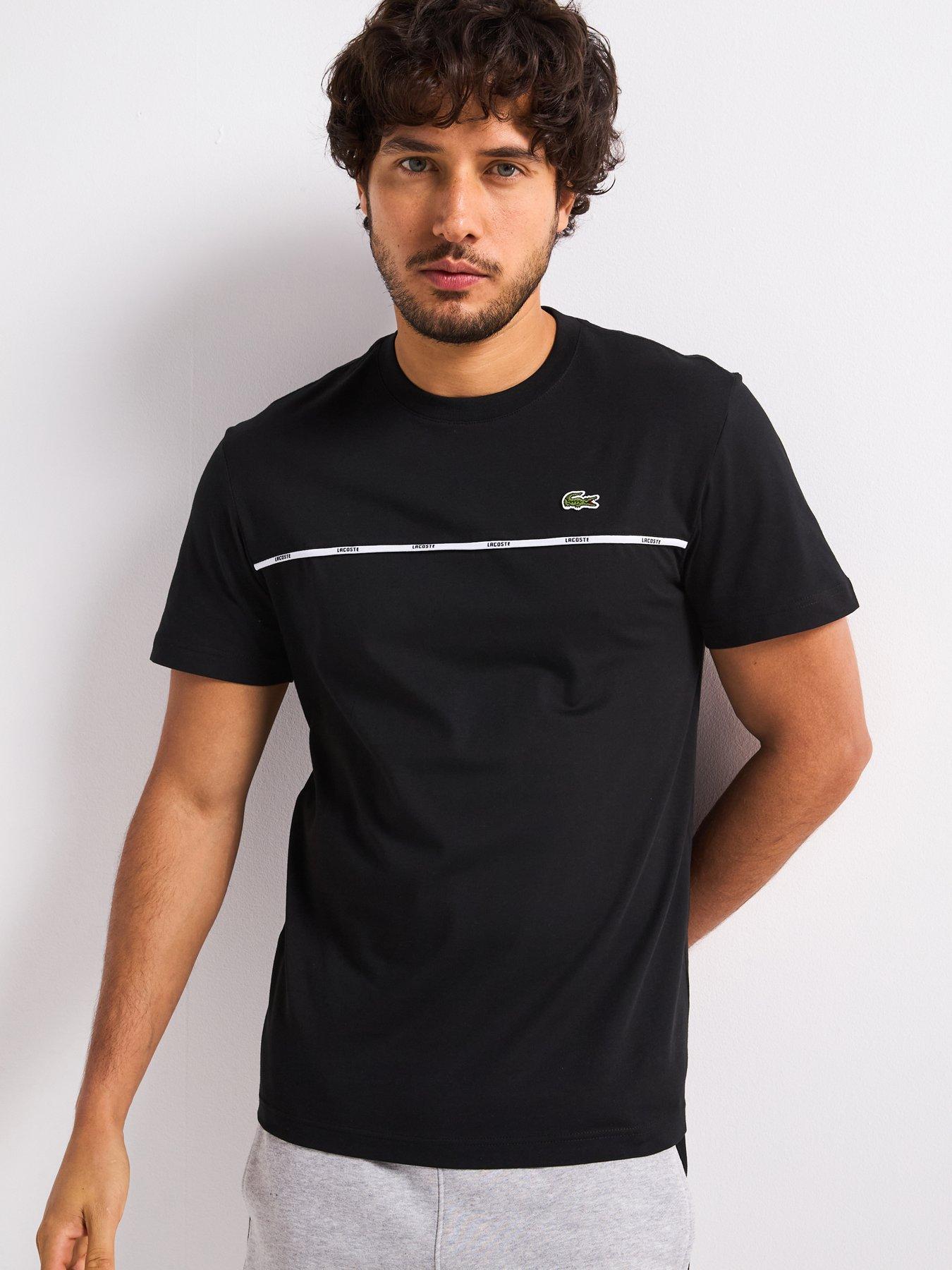  image of lacoste-regular-fit-trim-jersey-t-shirt-black