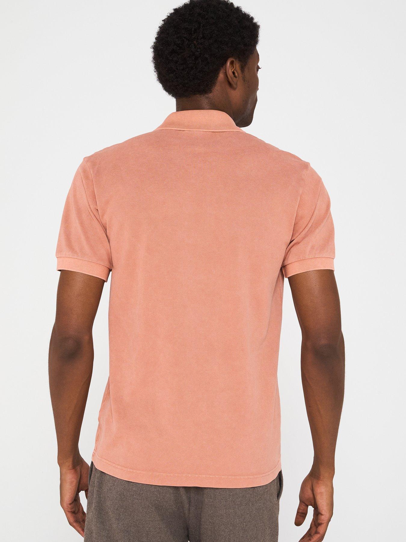  image of lacoste-classic-fit-l1212-washed-polo-shirt-brown