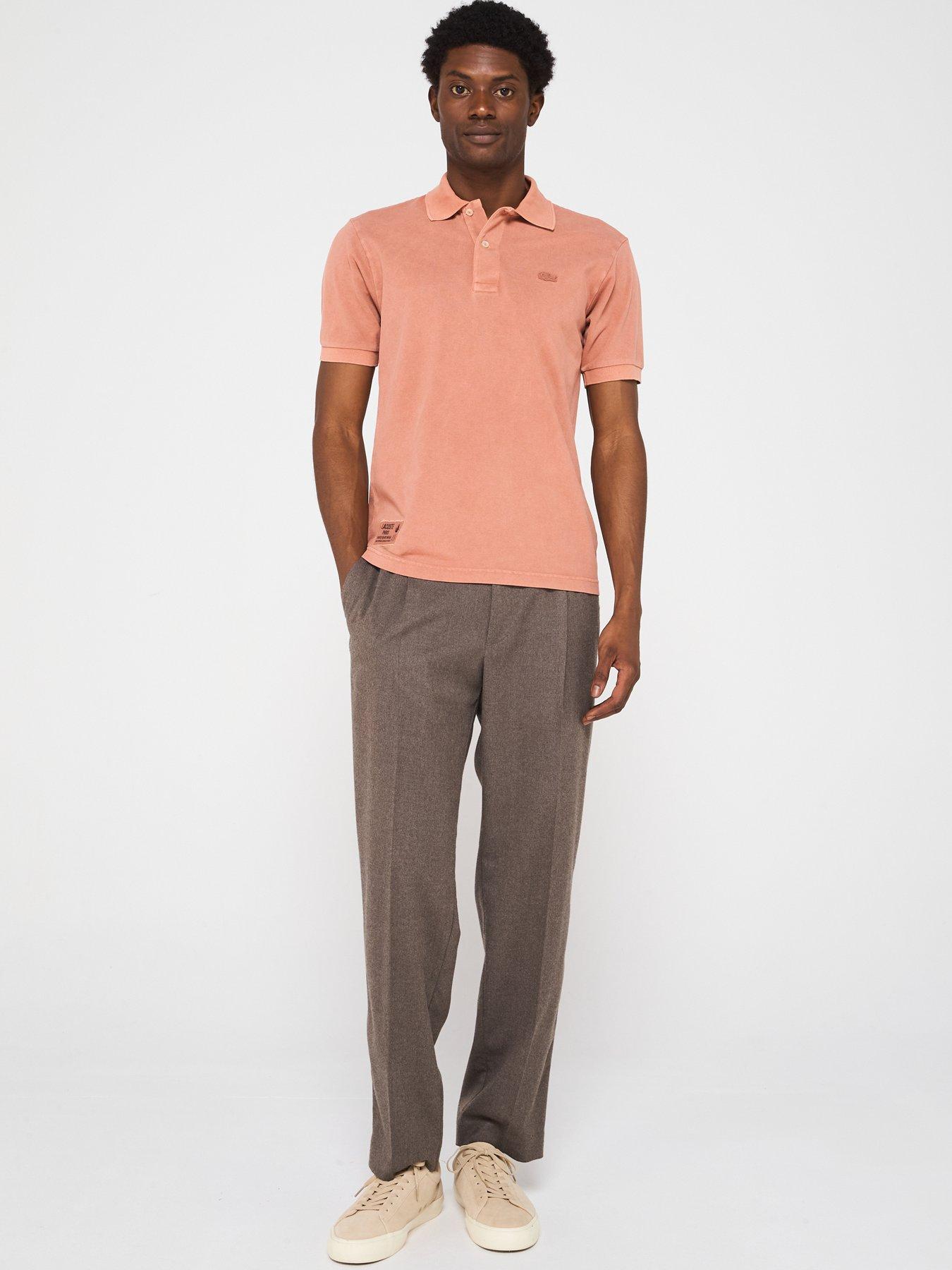 image of lacoste-classic-fit-l1212-washed-polo-shirt-brown