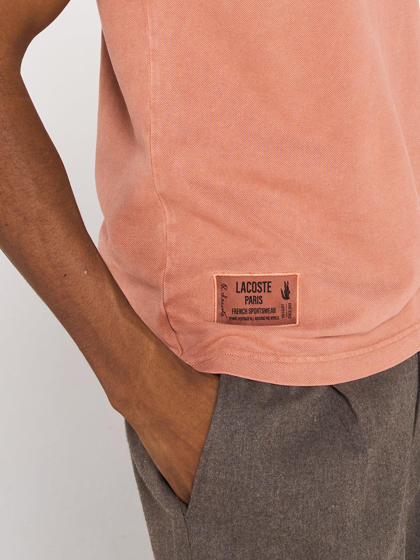  image of lacoste-classic-fit-l1212-washed-polo-shirt-brown