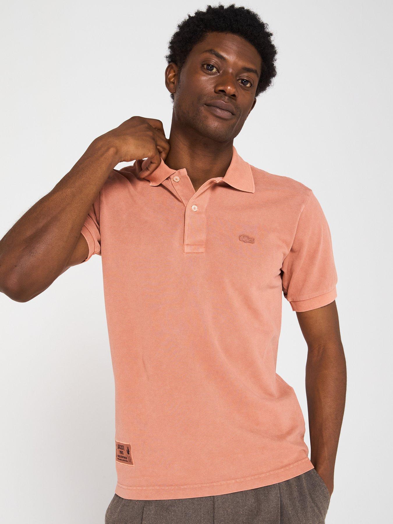  image of lacoste-classic-fit-l1212-washed-polo-shirt-brown