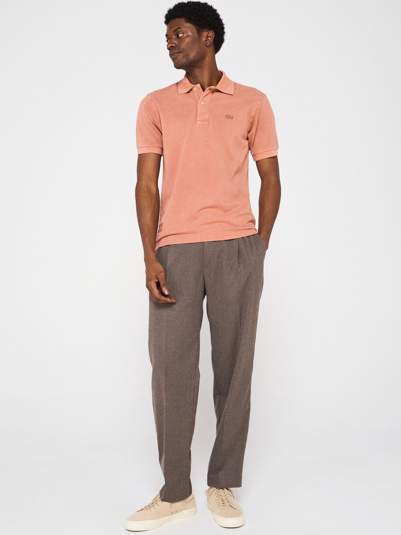  image of lacoste-classic-fit-l1212-washed-polo-shirt-brown