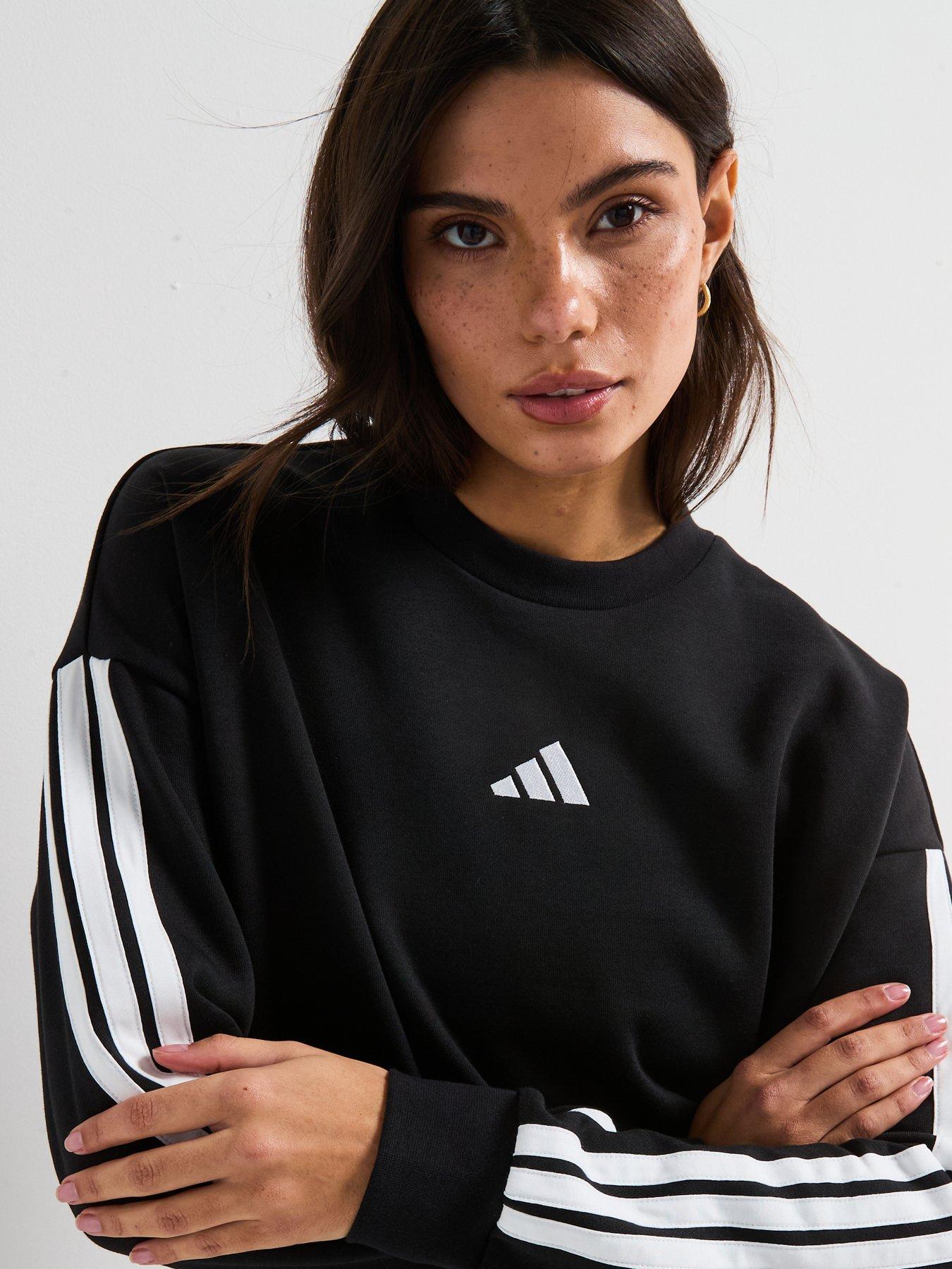 Image 4 of 6 of adidas Sportswear Women's Essentials 3-Stripes Fleece Sweatshirt - Black