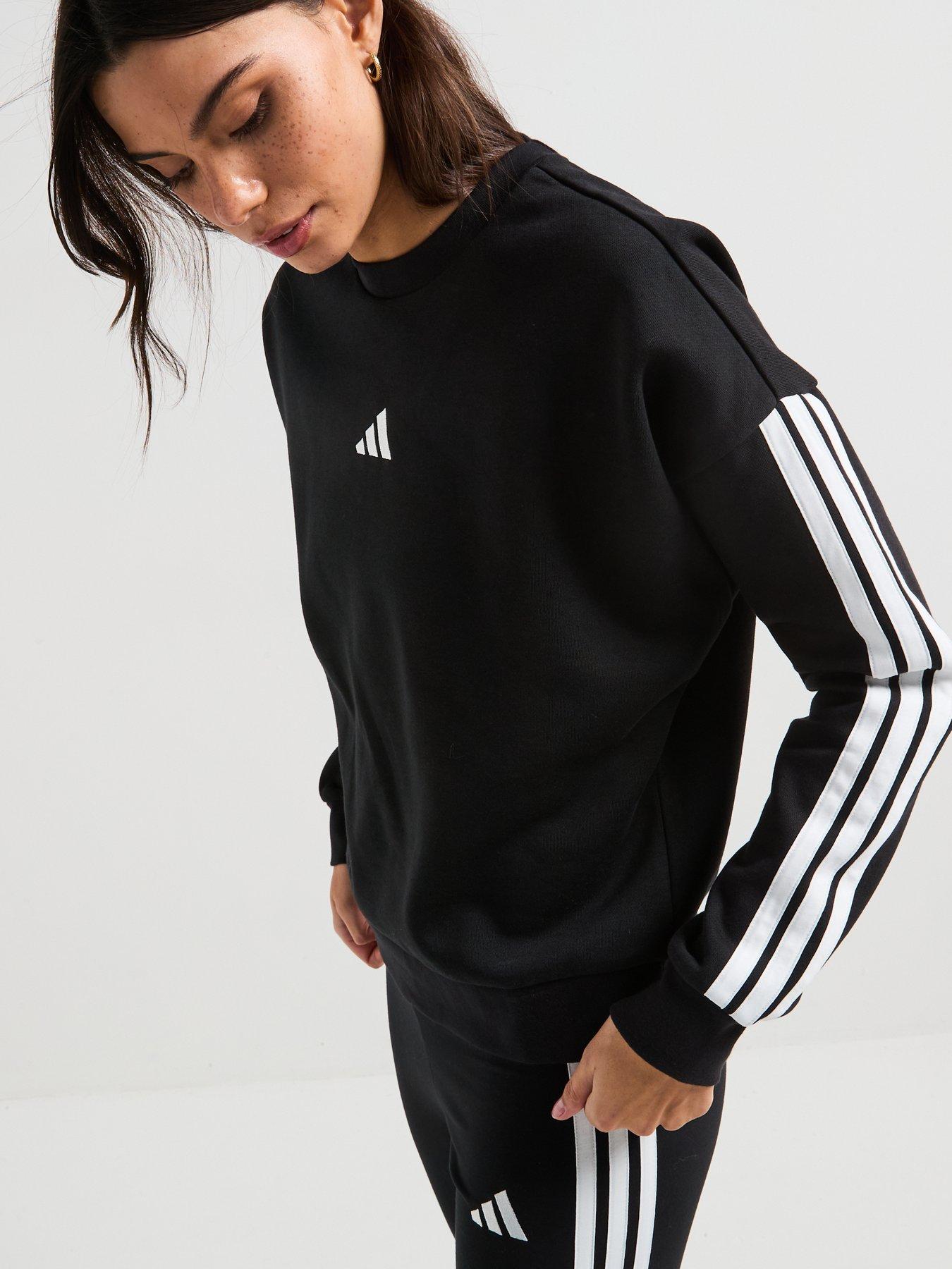 Image 6 of 6 of adidas Sportswear Women's Essentials 3-Stripes Fleece Sweatshirt - Black