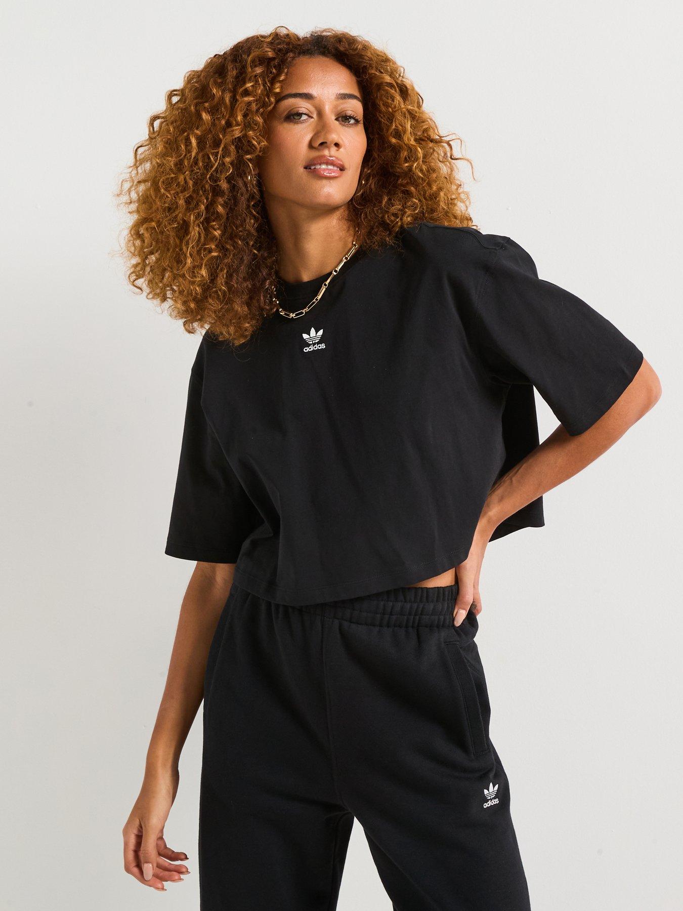  image of adidas-originals-womens-essentials-crop-t-shirt-black