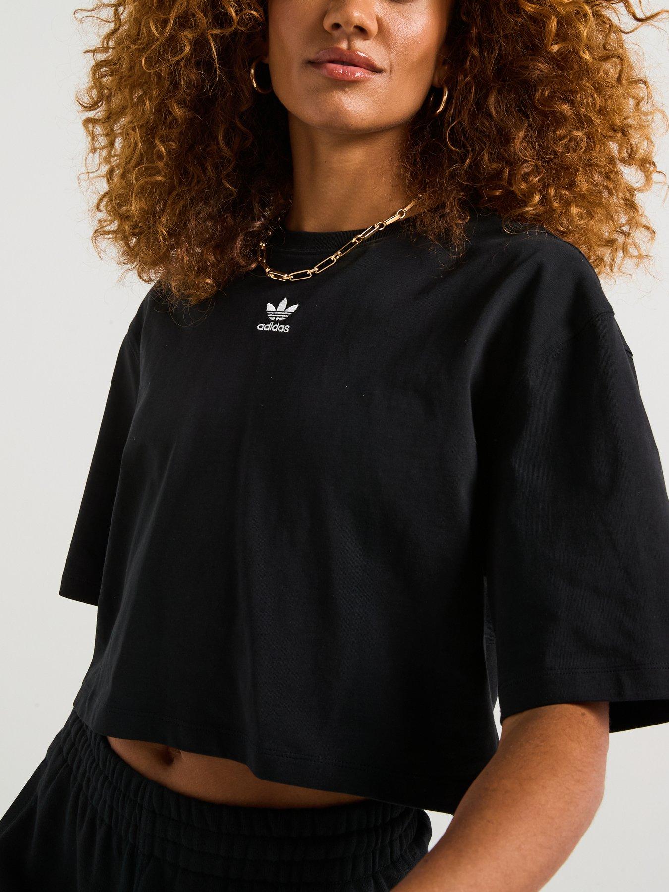  image of adidas-originals-womens-essentials-crop-t-shirt-black