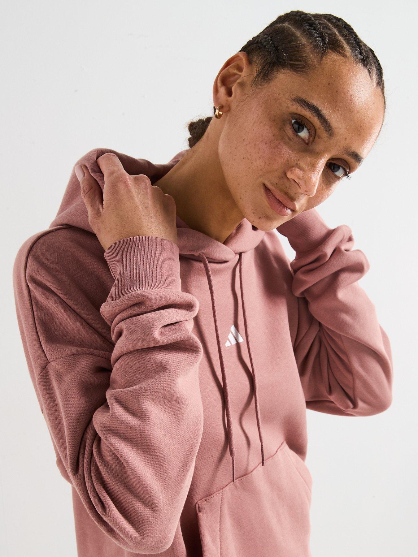  image of adidas-sportswear-womens-essentials-feel-cosy-hoodie-warm-claywhite