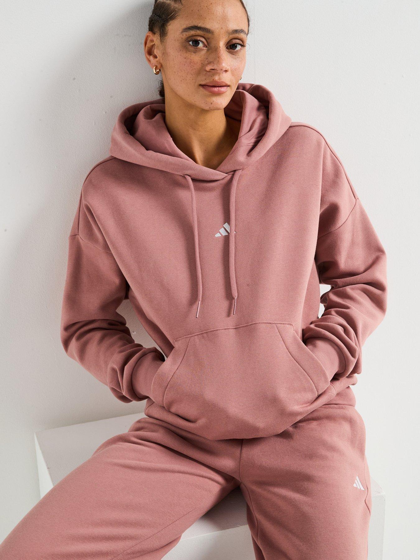 image of adidas-sportswear-womens-essentials-feel-cosy-hoodie-warm-claywhite