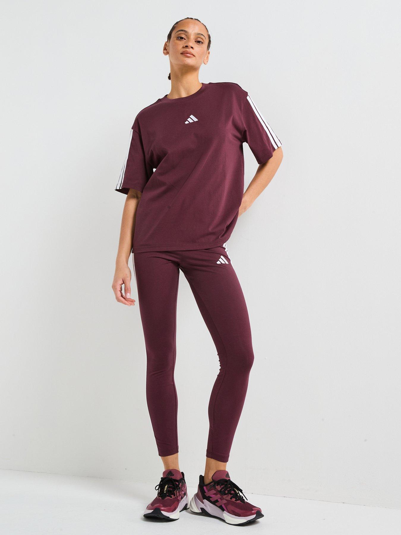  image of adidas-sportswear-womens-essentials-3-stripes-boyfriend-t-shirt-red