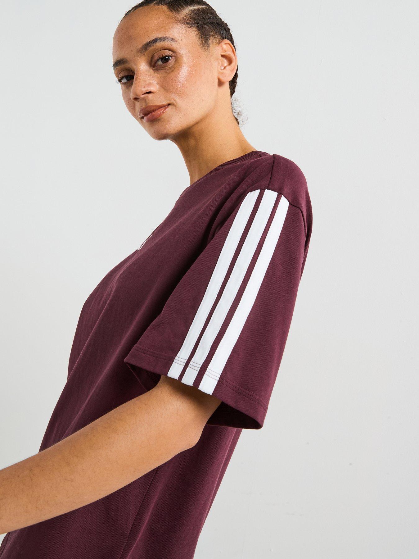  image of adidas-sportswear-womens-essentials-3-stripes-boyfriend-t-shirt-red