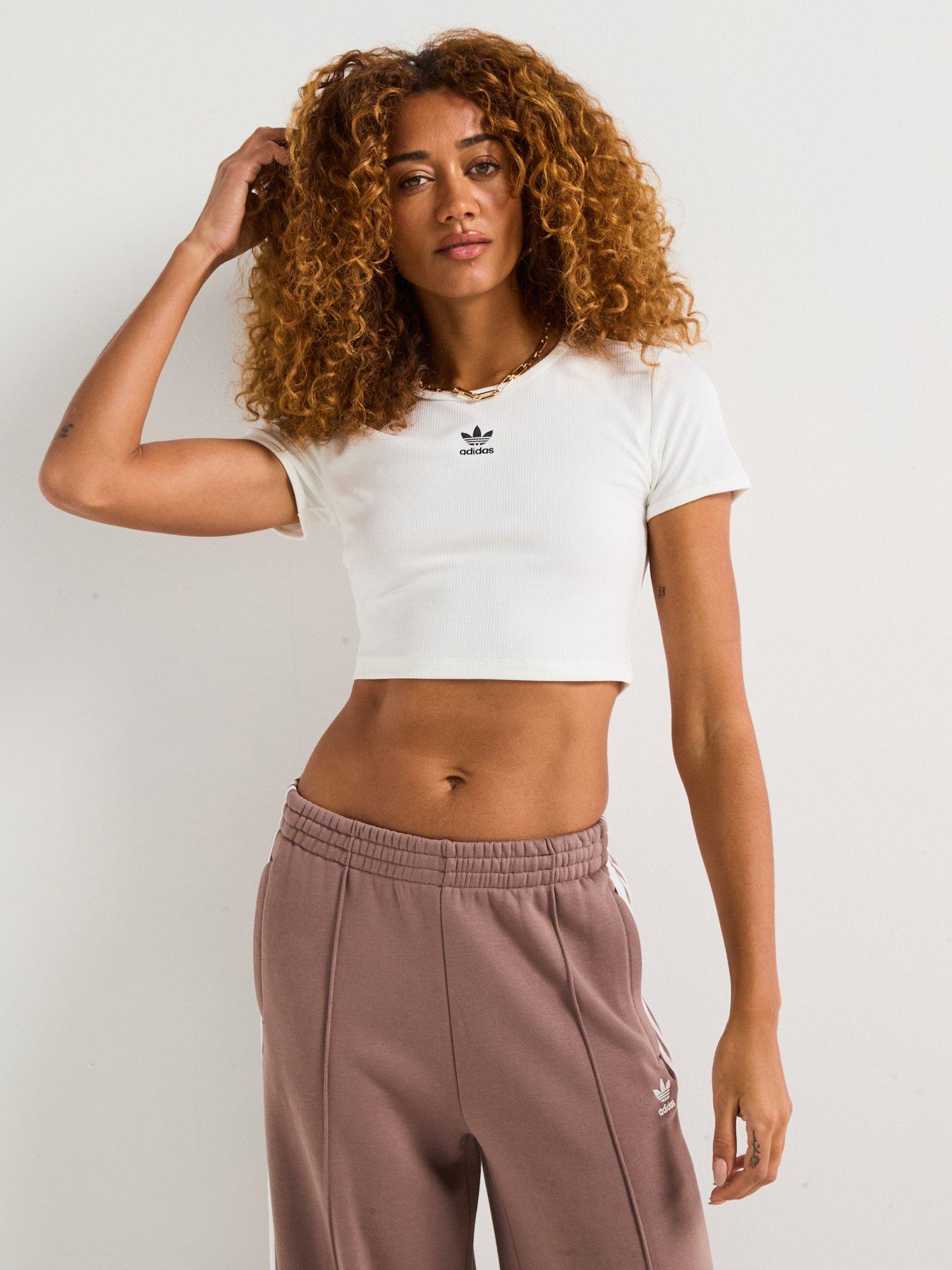  image of adidas-originals-womens-essentials-ribbed-t-shirt-white