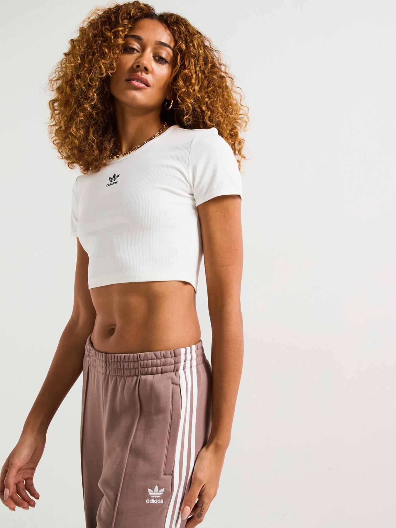  image of adidas-originals-womens-essentials-ribbed-t-shirt-white