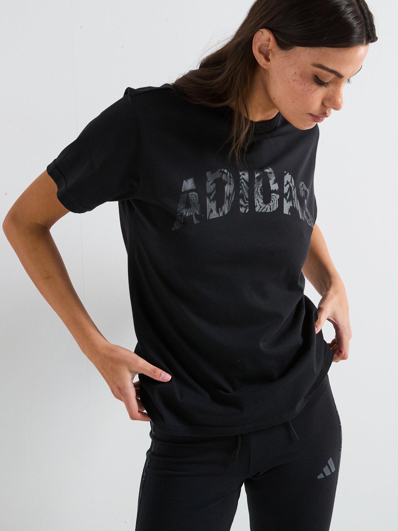  image of adidas-sportswear-womens-camo-graphic-t-shirt-black
