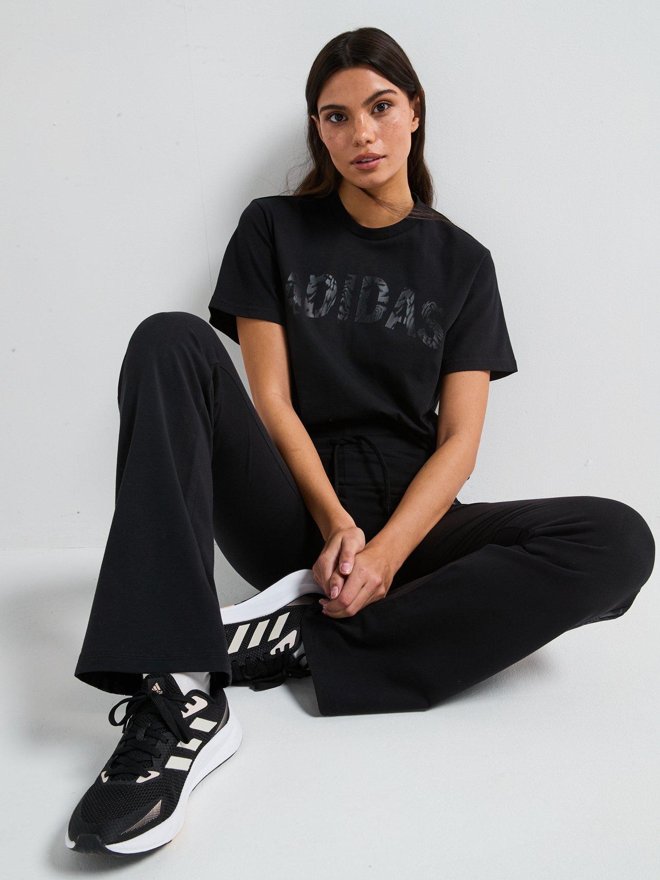  image of adidas-sportswear-womens-camo-graphic-t-shirt-black