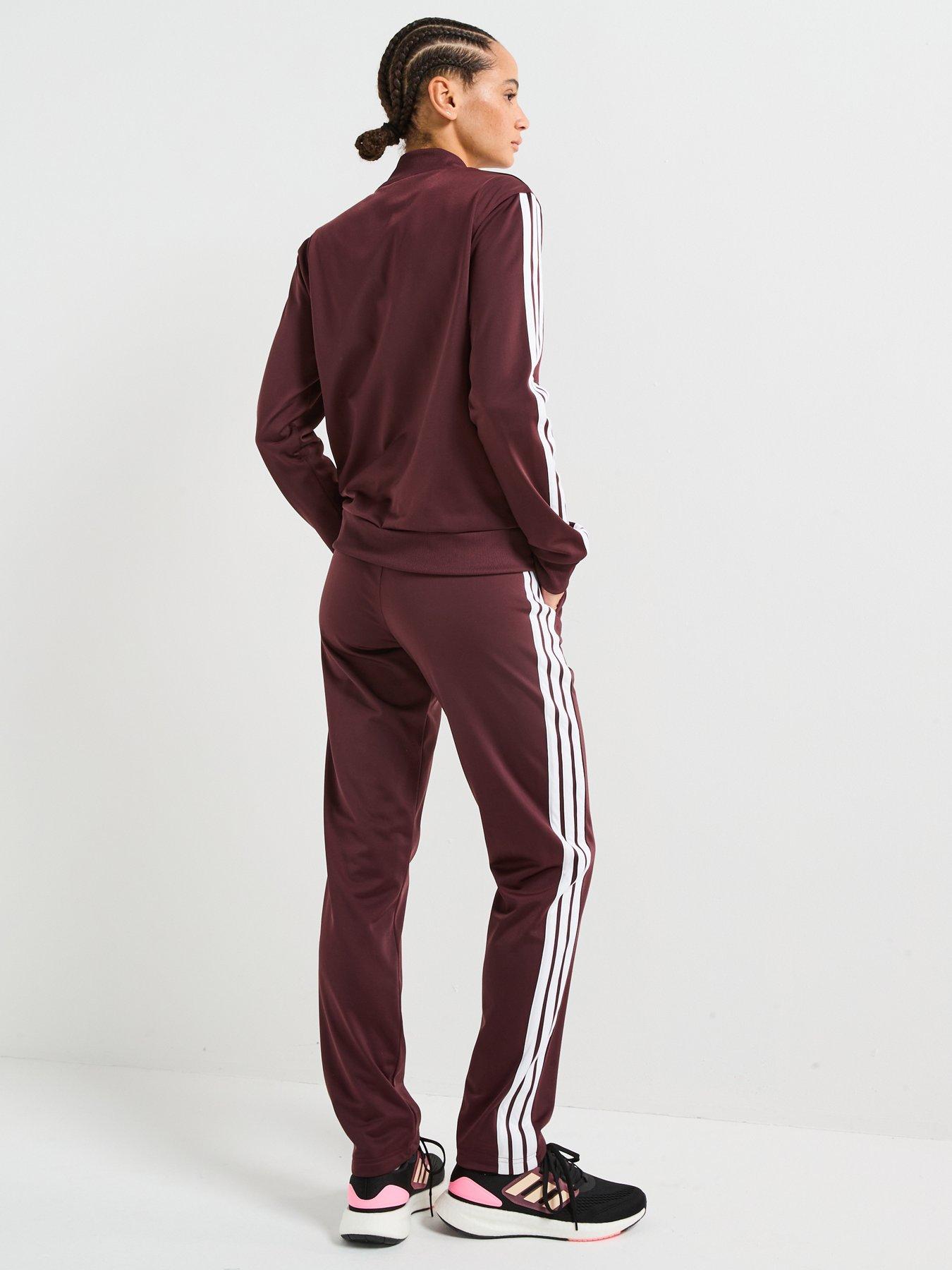  image of adidas-sportswear-womens-essentials-3-stripes-track-suit-red