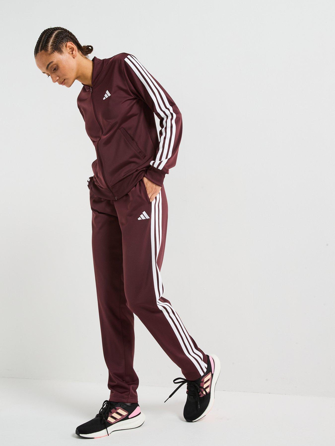  image of adidas-sportswear-womens-essentials-3-stripes-track-suit-red