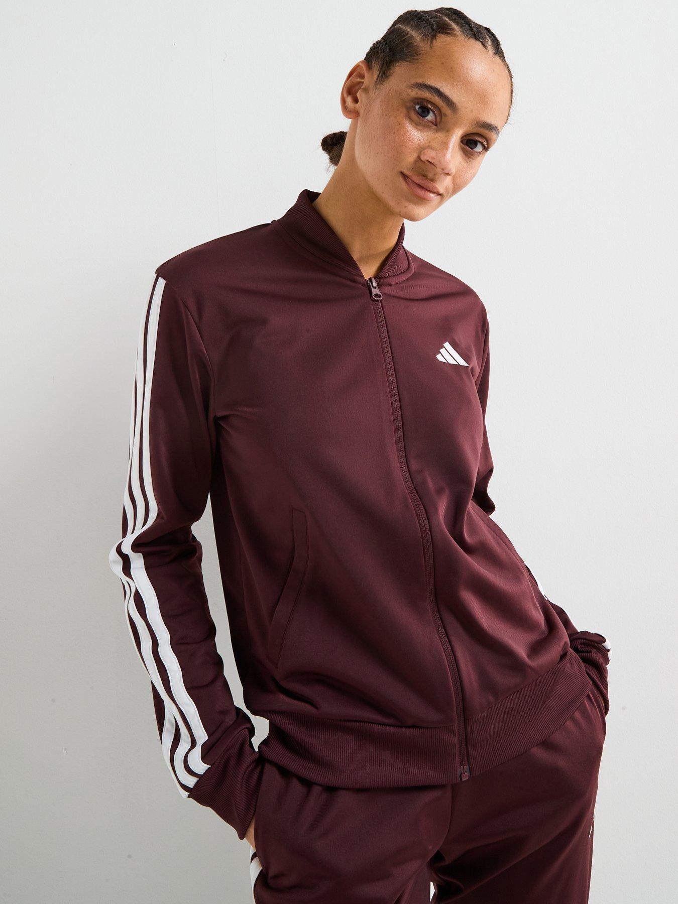  image of adidas-sportswear-womens-essentials-3-stripes-track-suit-red
