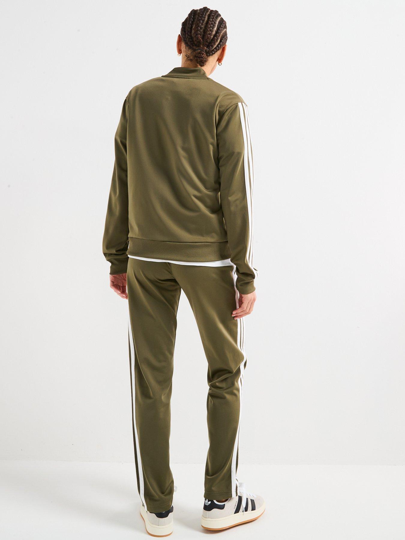  image of adidas-sportswear-womens-essentials-3-stripes-track-suit-green