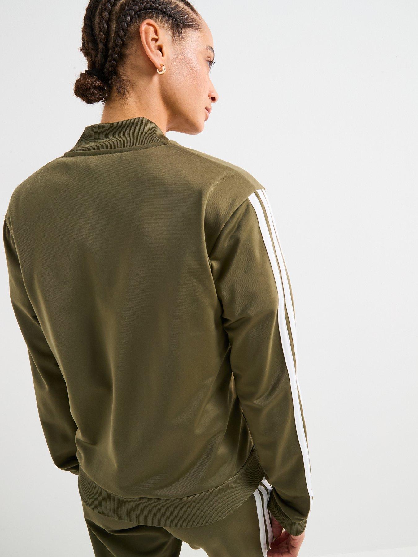  image of adidas-sportswear-womens-essentials-3-stripes-track-suit-green